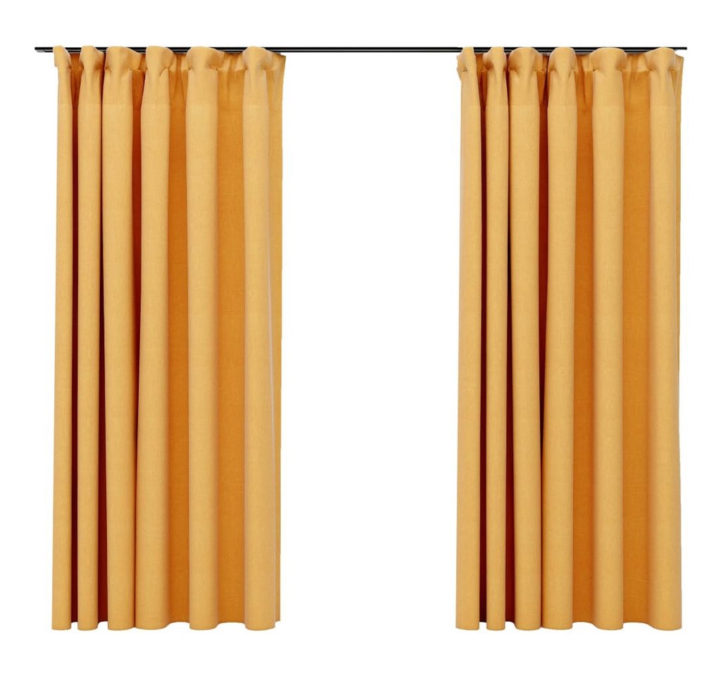 vidaXL Verdunkelungsvorhang, Verdunkelungsgardinen Haken Leinenoptik 2 Stk. Gelb 140x175 cm vidaXL Verdunkelungsvorhang, Verdunkelungsgardinen Haken Leinenoptik 2 Stk. Gelb 140x175 cm von vidaXL
