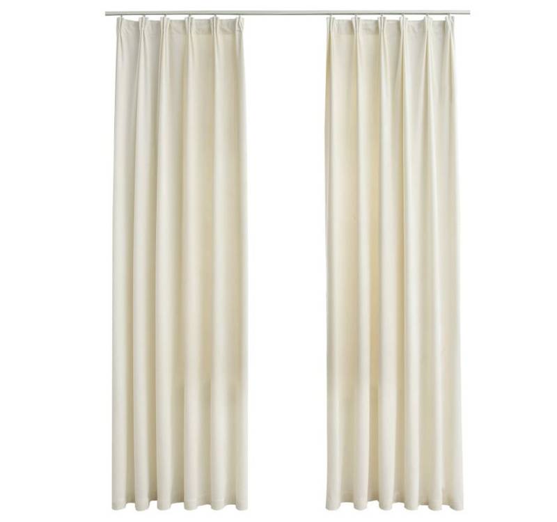 vidaXL Verdunkelungsvorhang, Verdunkelungsgardinen mit Haken 2 Stk. Samt Creme 140x175cm vidaXL Verdunkelungsvorhang, Verdunkelungsgardinen mit Haken 2 Stk. Samt Creme 140x175cm von vidaXL