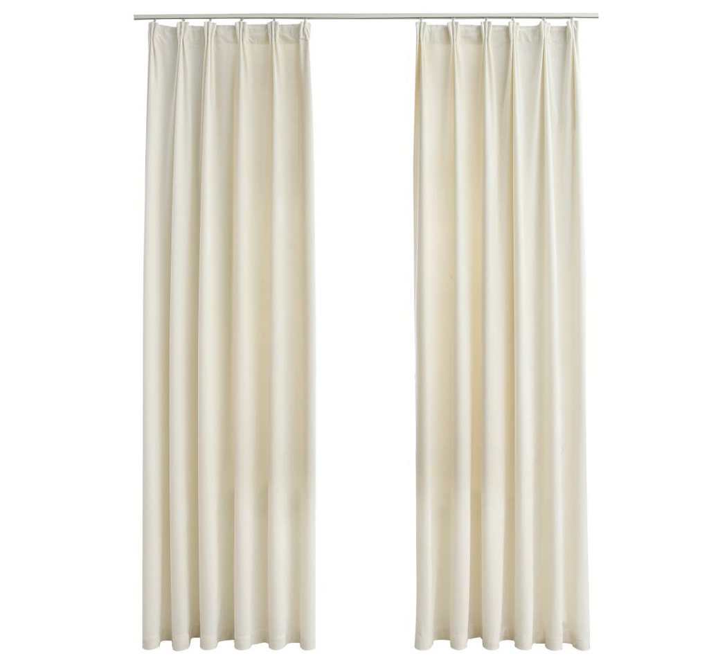 vidaXL Verdunkelungsvorhang, Verdunkelungsgardinen mit Haken 2 Stk. Samt Creme 140x245cm vidaXL Verdunkelungsvorhang, Verdunkelungsgardinen mit Haken 2 Stk. Samt Creme 140x245cm von vidaXL
