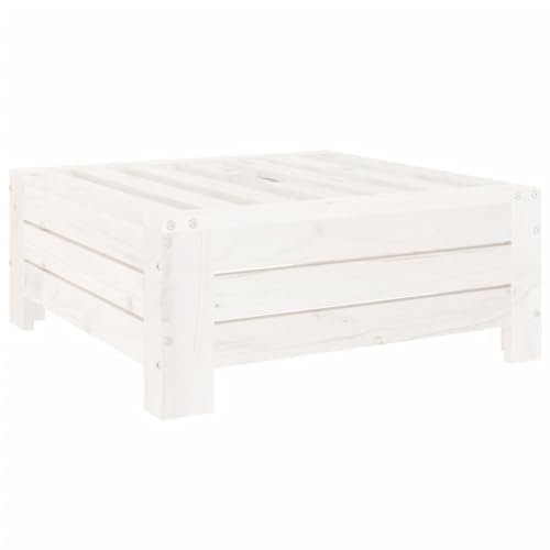 vidaXL Verkleidung für Sonnenschirmständer, Schirmständer Abdeckung mit Schirmloch, Sonnenschirmhalter für Garten Terrasse, Weiß Massivholz Kiefer von vidaXL