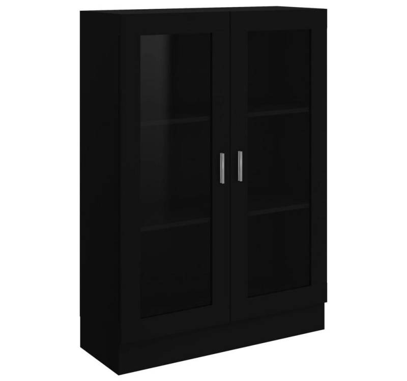 vidaXL Vitrine Bücherschrank Vitrinenschrank Vitrine Schwarz 82,5x30,5x115 cm Spanpla von vidaXL