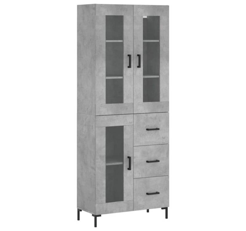 vidaXL Vitrine Highboard Betongrau 69,5x34x180 cm Spanplatte Glas Vitrine von vidaXL