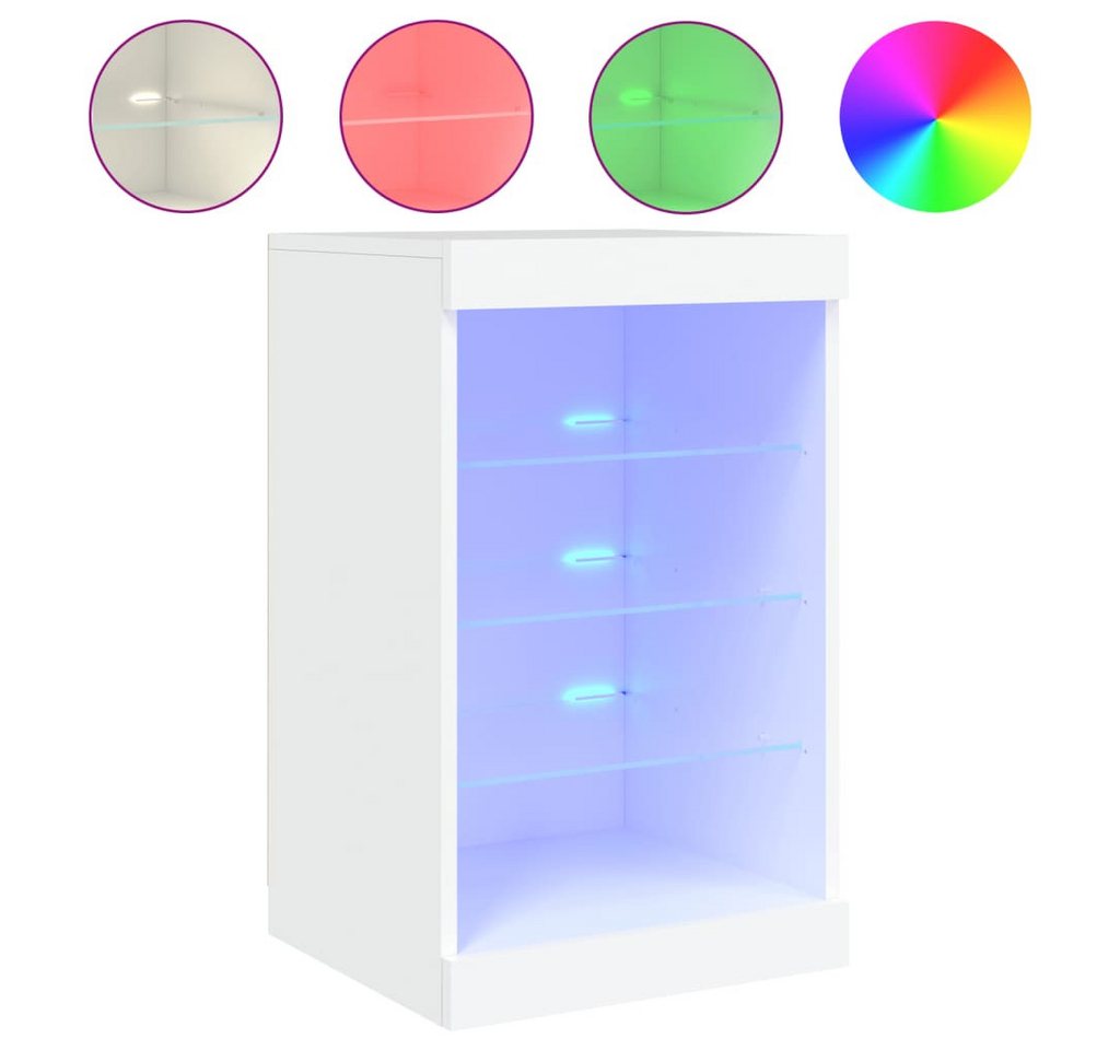 vidaXL Vitrine Sideboard mit LED Leuchten Weiß 41x37x67 cm Glas Vitrine von vidaXL