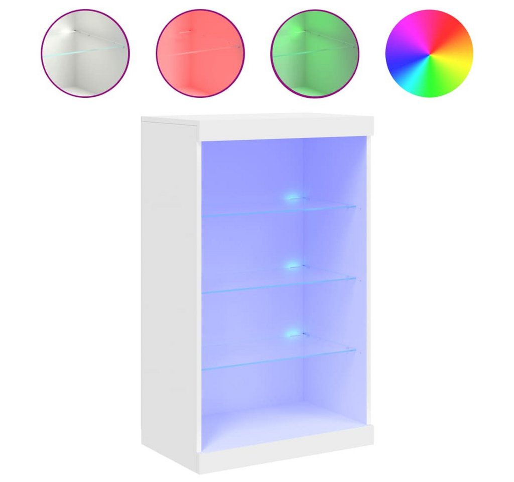 vidaXL Vitrine Sideboard mit LED Leuchten Weiß 60,5x37x100 cm Glas Vitrine vidaXL Vitrine Sideboard mit LED Leuchten Weiß 60,5x37x100 cm Glas Vitrine von vidaXL