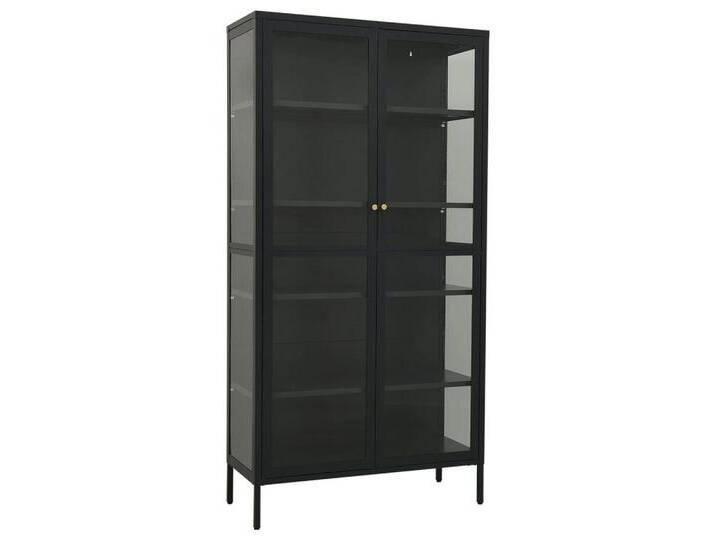 vidaXL Vitrine Vitrine Regal Highboard Vitrinenschrank Anthrazit 90x40x180 cm Stahl G, schwarz von vidaXL