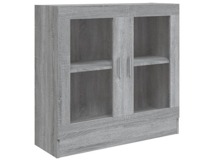 vidaXL Vitrine Vitrine Regal Vitrinenschrank Grau Sonoma 82,5x30,5x80 cm Spanplatte, grau von vidaXL