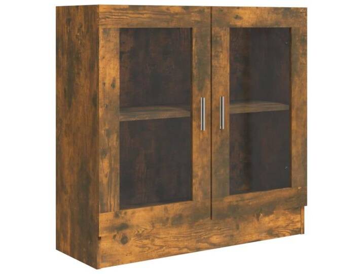 vidaXL Vitrine Vitrine Regal Vitrinenschrank Räuchereiche 82,5x30,5x80 cm Spanplatte, braun von vidaXL