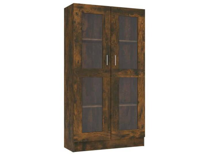 vidaXL Vitrine Vitrinenschrank Räuchereiche 82,5x30,5x150 cm Spanplatte Glas Vitrine, braun von vidaXL