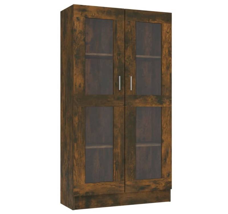 vidaXL Vitrine Vitrinenschrank Räuchereiche 82,5x30,5x150 cm Spanplatte Glas Vitrine von vidaXL