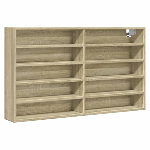 vidaXL Vitrinenschrank, Wandvitrine mit Stauraum, Hängevitrine für Schlafzimmer Wohnzimmer Flur, Vitrine Wandschrank, Sonoma-Eiche Holzwerkstoff von vidaXL