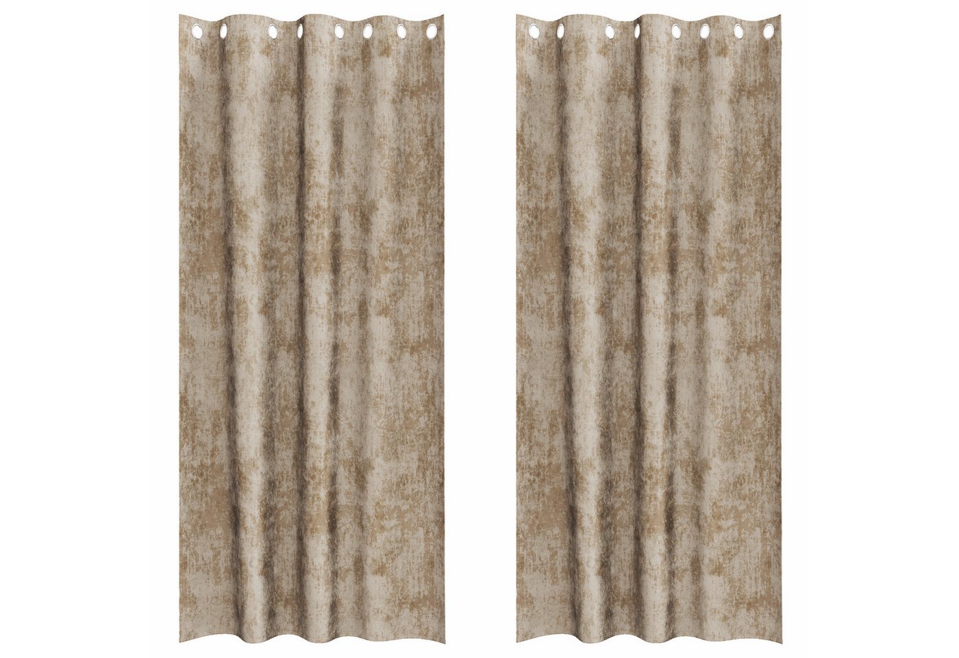 vidaXL Vorhang Samtvorhänge 2 Stück mit Ösen Champagner 225x140 cm, (2 St) von vidaXL