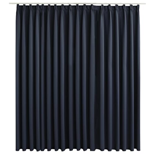 vidaXL Vorhang Verdunkelung mit Haken Verdunkelungsvorhang Kräuselband Thermo Gardine Blickdicht Dekoschal Wohnzimmer Anthrazit 290x245cm von vidaXL