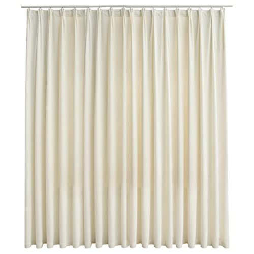 vidaXL Vorhang Verdunkelung mit Haken Verdunkelungsvorhang Kräuselband Thermo Gardine Blickdicht Dekoschal Wohnzimmer Samt Creme 290x245cm von vidaXL