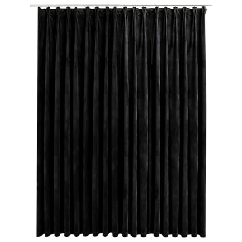 vidaXL Vorhang Verdunkelung mit Haken Verdunkelungsvorhang Kräuselband Thermo Gardine Blickdicht Dekoschal Wohnzimmer Samt Schwarz 290x245cm vidaXL Vorhang Verdunkelung mit Haken Verdunkelungsvorhang Kräuselband Thermo Gardine Blickdicht Dekoschal Wohnzimmer Samt Schwarz 290x245cm von vidaXL