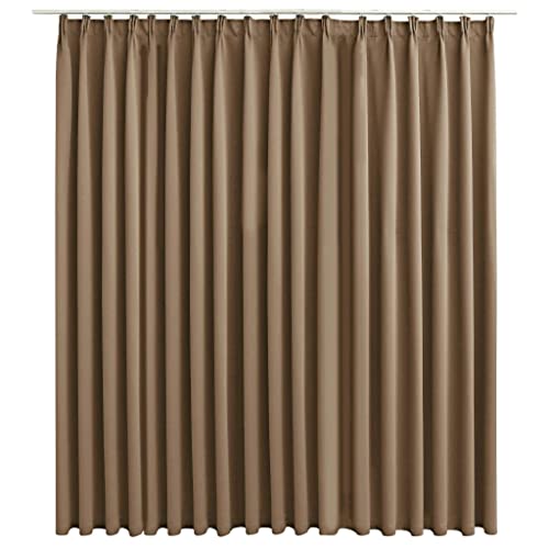 vidaXL Vorhang Verdunkelung mit Haken Verdunkelungsvorhang Kräuselband Thermo Gardine Blickdicht Dekoschal Wohnzimmer Taupe 290x245cm von vidaXL