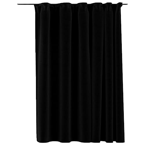 vidaXL Vorhang Verdunkelung mit Haken Verdunkelungsvorhang Kräuselband Thermo Gardine Blickdicht Thermovorhang Leinenoptik Schwarz 290x245cm von vidaXL