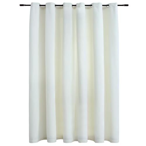 vidaXL Vorhang Verdunkelung mit Metallösen Verdunkelungsvorhang Kräuselband Ösen Schlaufe Thermo Gardine Blickdicht Samt Creme 290x245cm vidaXL Vorhang Verdunkelung mit Metallösen Verdunkelungsvorhang Kräuselband Ösen Schlaufe Thermo Gardine Blickdicht Samt Creme 290x245cm von vidaXL