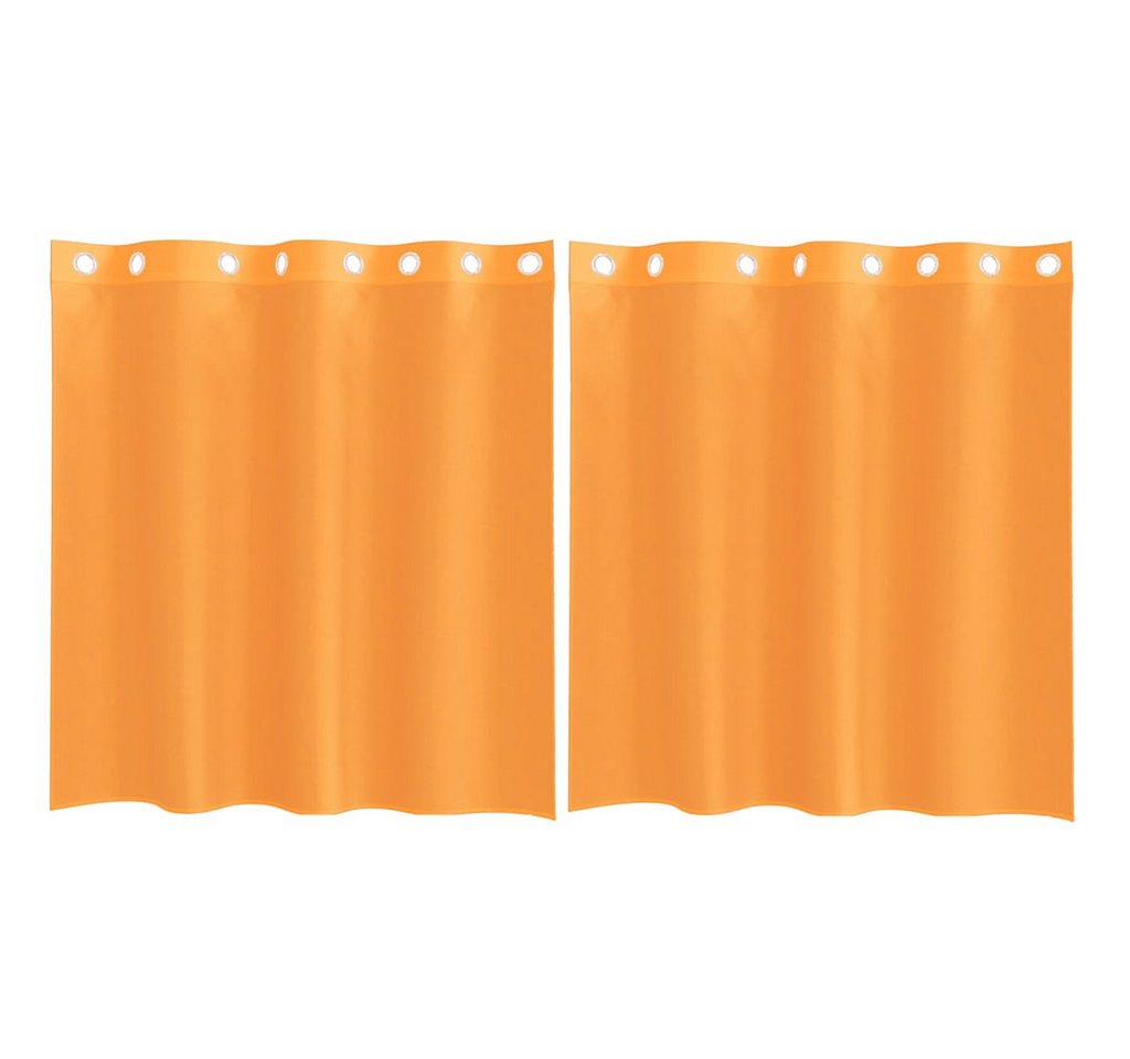 vidaXL Vorhang Voile Vorhänge mit Ösen 2 Stk. Orange 140x140 cm, (1 St) von vidaXL