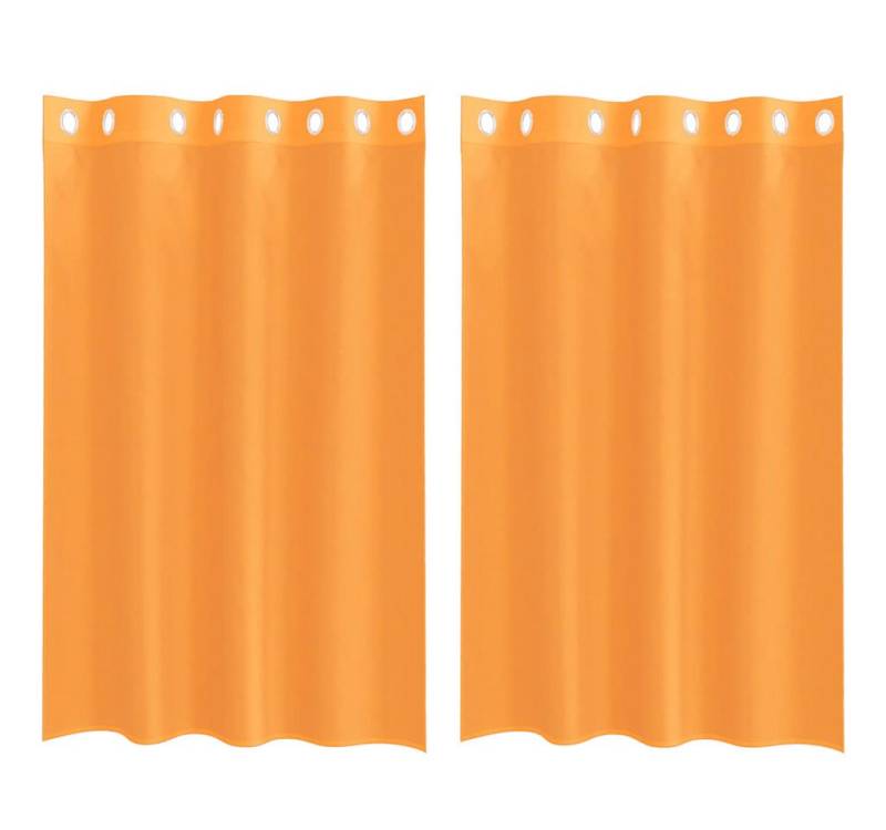 vidaXL Vorhang Voile Vorhänge mit Ösen 2 Stk. Orange 140x175 cm, (1 St) von vidaXL