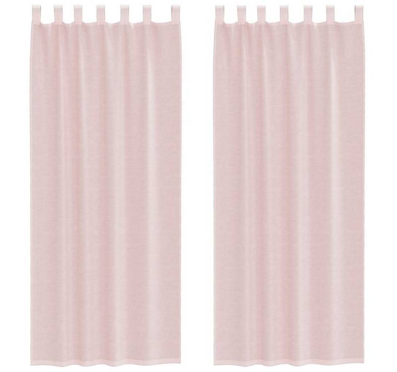 vidaXL Vorhang Voile Vorhänge mit Stangentaschen 2 Stk. Hellrosa, (1 St) von vidaXL