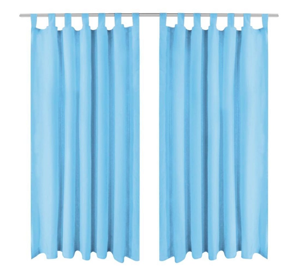 vidaXL Vorhang Vorhänge Mikro-Satin 2 Stk. mit Schlaufen 140 x 175 cm Türkis, (2 St) von vidaXL