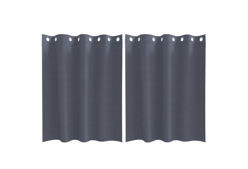 vidaXL Vorhang Vorhänge mit Vorhängen 2 pcs Anthrazit 245 x 140 cm Polyester, (2 St) von vidaXL