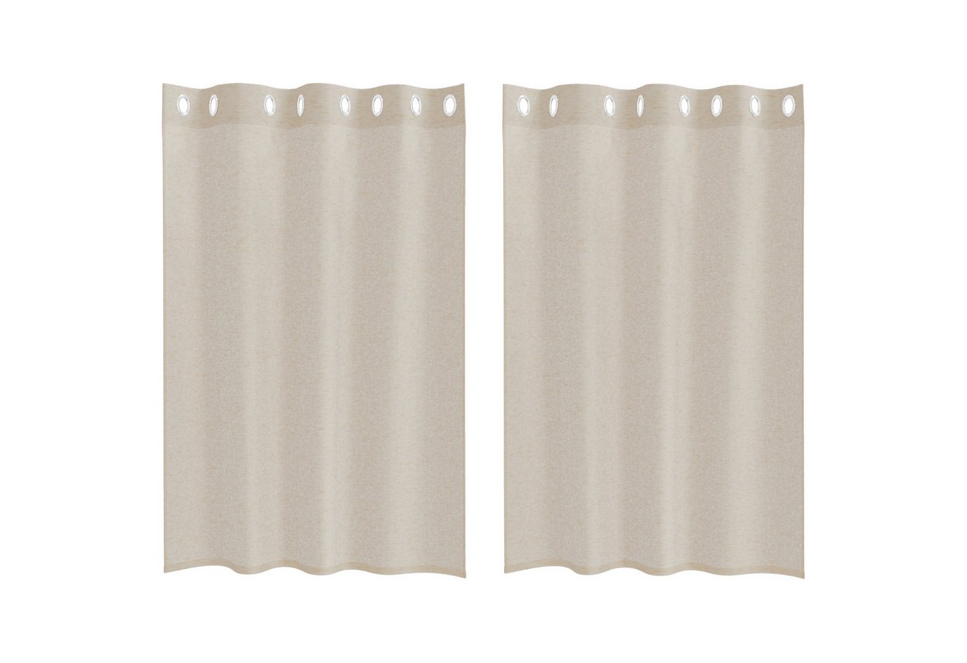 vidaXL Vorhang Vorhänge mit Vorhängen 2 pcs Sand 140 x 140 cm Polyester, (2 St) von vidaXL
