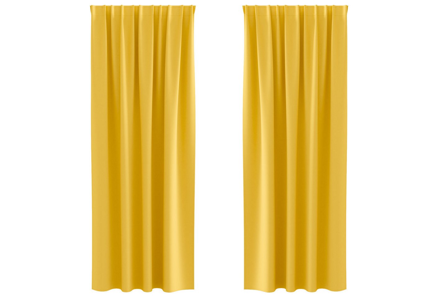 vidaXL Vorhang Vorhänge mit Vorhängen 2 pcs Senfgelb 260 x 140 cm Polyester, (2 St) von vidaXL