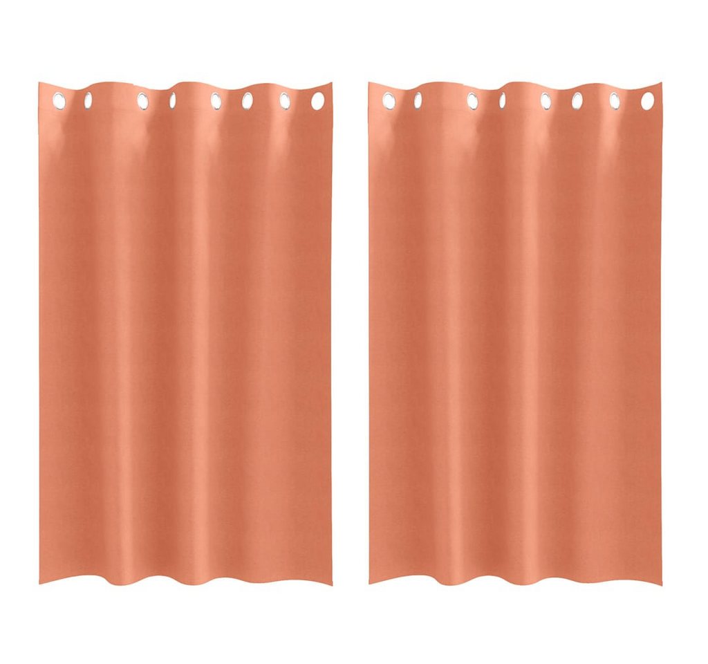 vidaXL Vorhang Verdunkelungs-Vorhänge mit Ringen Terrakotta Polyester (2 St), Polyester von vidaXL