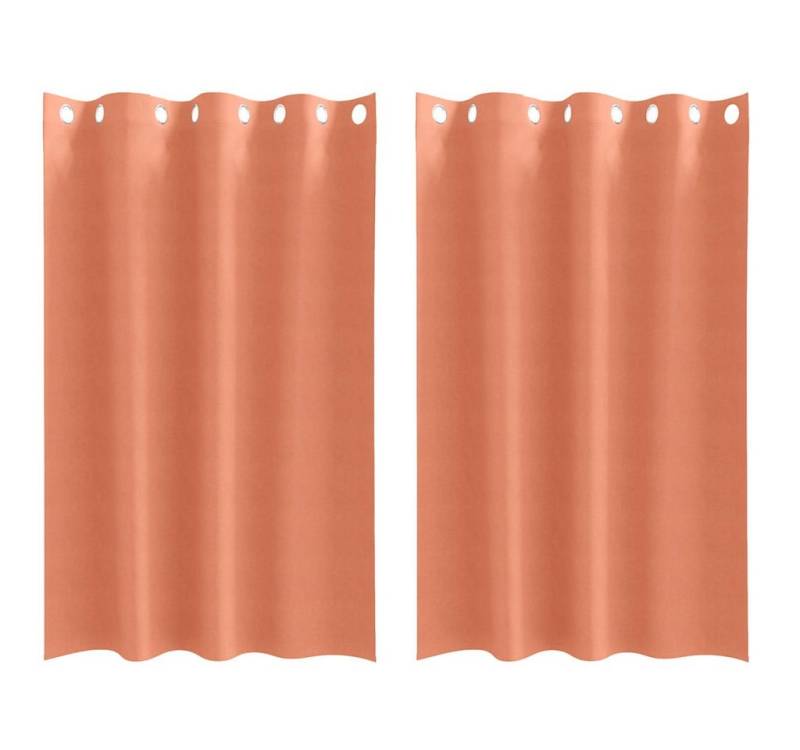 vidaXL Vorhang Verdunkelungs-Vorhänge mit Ringen Terrakotta Polyester (2 St), Polyester von vidaXL