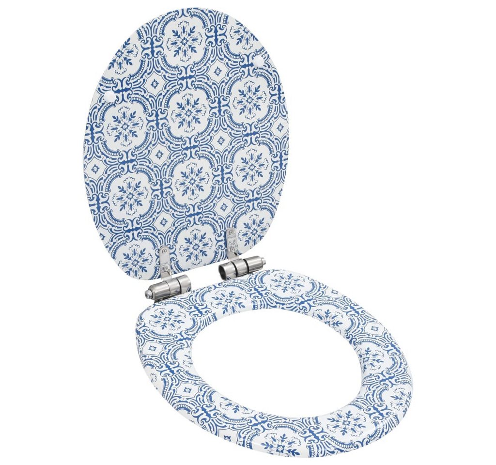 vidaXL WC-Sitz, Toilettensitze 2 Stk. Soft-Close-Deckel MDF Porzellan-Design von vidaXL