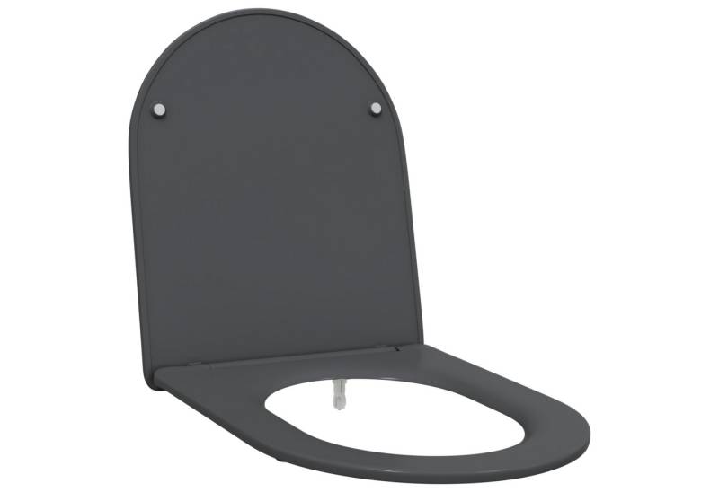 vidaXL WC-Sitz Toilettensitz Quick Release Absenkautomatik Duroplast Anthrazit (1-St) von vidaXL