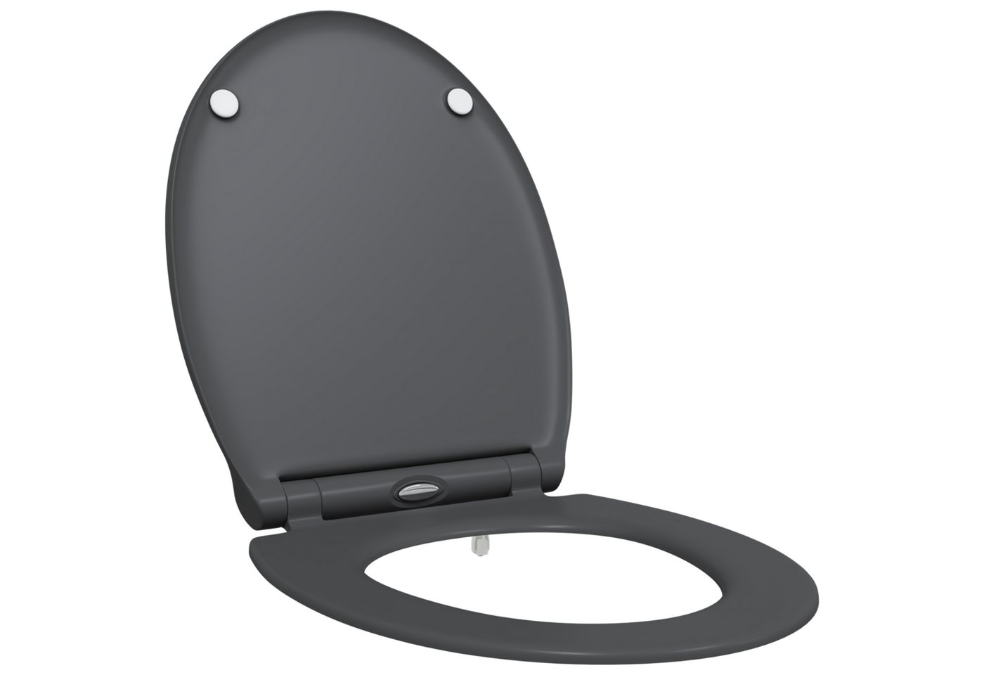 vidaXL WC-Sitz Toilettensitz Quick Release Absenkautomatik Duroplast Anthrazit (1-St) von vidaXL
