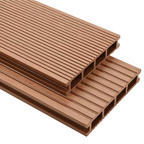 vidaXL WPC Terrassendielen 10m² 25mm 4m Komplettbausatz Komplettset Holz Diele von vidaXL