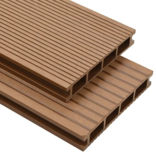 vidaXL WPC Terrassendielen Hohlkammer 25m² 4m 25mm Teak Komplettbausatz Diele von vidaXL