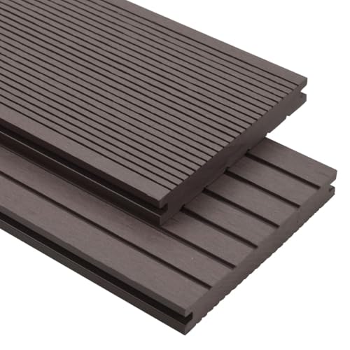 vidaXL WPC Terrassendielen Massiv 10m² 2,2m 20mm Dunkelbraun Komplettset Diele von vidaXL
