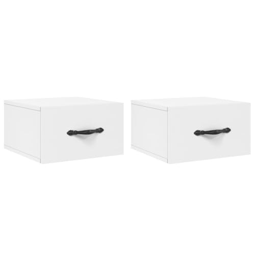 vidaXL Wand Nachttisch 2 STK., Nachtschrank mit reichlich Stauraum, Hängend Nachtkommode Nachtkonsole, Wandschublade Wandregal für Schlafzimmer, Weiß vidaXL Wand Nachttisch 2 STK., Nachtschrank mit reichlich Stauraum, Hängend Nachtkommode Nachtkonsole, Wandschublade Wandregal für Schlafzimmer, Weiß von vidaXL
