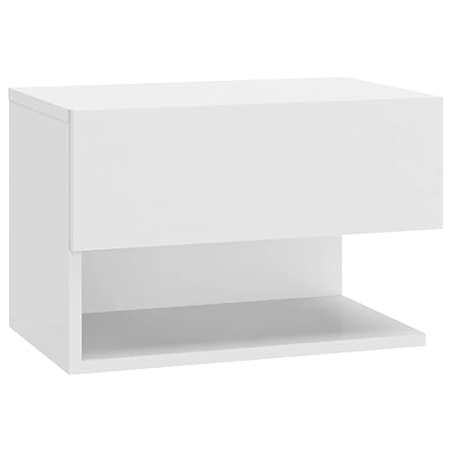 vidaXL Wand Nachttisch Hängend Nachtschrank Nachtkonsole Nachtkommode Schlafzimmer Schrank Kommode Hängeschrank Wandschrank Hochglanz-Weiß Holzwerkstoff von vidaXL