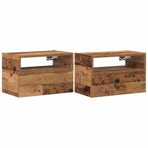 vidaXL Wand-Nachttische 2 STK. Altholz-Optik 45x26x28,5 cm, schwebender Nachttisch, Nachttisch, Nachtschrank, Wand-Nachtschrank, Wandschrank vidaXL Wand-Nachttische 2 STK. Altholz-Optik 45x26x28,5 cm, schwebender Nachttisch, Nachttisch, Nachtschrank, Wand-Nachtschrank, Wandschrank von vidaXL