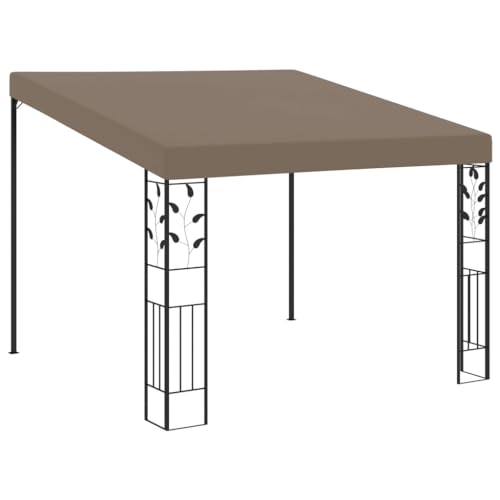 vidaXL Wand Pavillon Anbaupavillon Sonnenschutz Pergola Gartenpavillon Terrassendach Überdachung Gartenzelt Partyzelt 3x3x2,5m Taupe von vidaXL