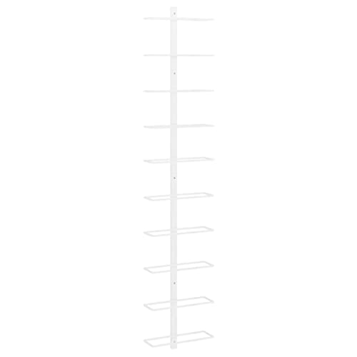 vidaXL Wand Weinregal für 10 Flaschen Wandregal Weinhalter Weinflaschenhalter Flaschenregal Weinständer Hängeregal Weinflaschenregal Weiß Metall von vidaXL