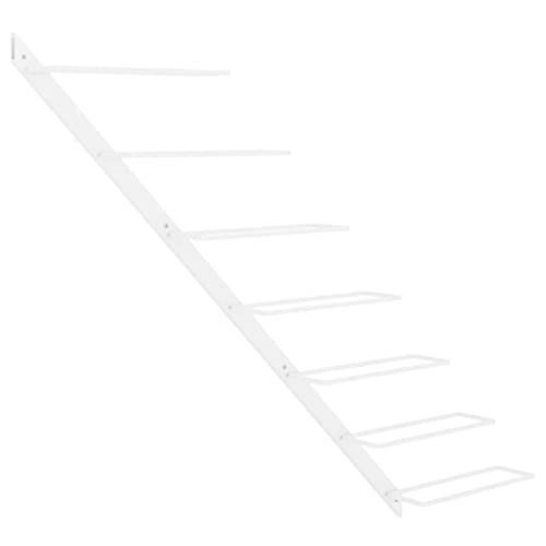 vidaXL Wand Weinregal für 7 Flaschen Wandregal Weinhalter Weinflaschenhalter Flaschenregal Weinständer Hängeregal Weinflaschenregal Weiß Metall von vidaXL