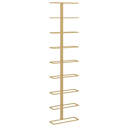 vidaXL Wand Weinregal für 9 Flaschen Wandregal Weinhalter Weinflaschenhalter Flaschenregal Weinständer Hängeregal Weinflaschenregal Golden Eisen vidaXL Wand Weinregal für 9 Flaschen Wandregal Weinhalter Weinflaschenhalter Flaschenregal Weinständer Hängeregal Weinflaschenregal Golden Eisen von vidaXL