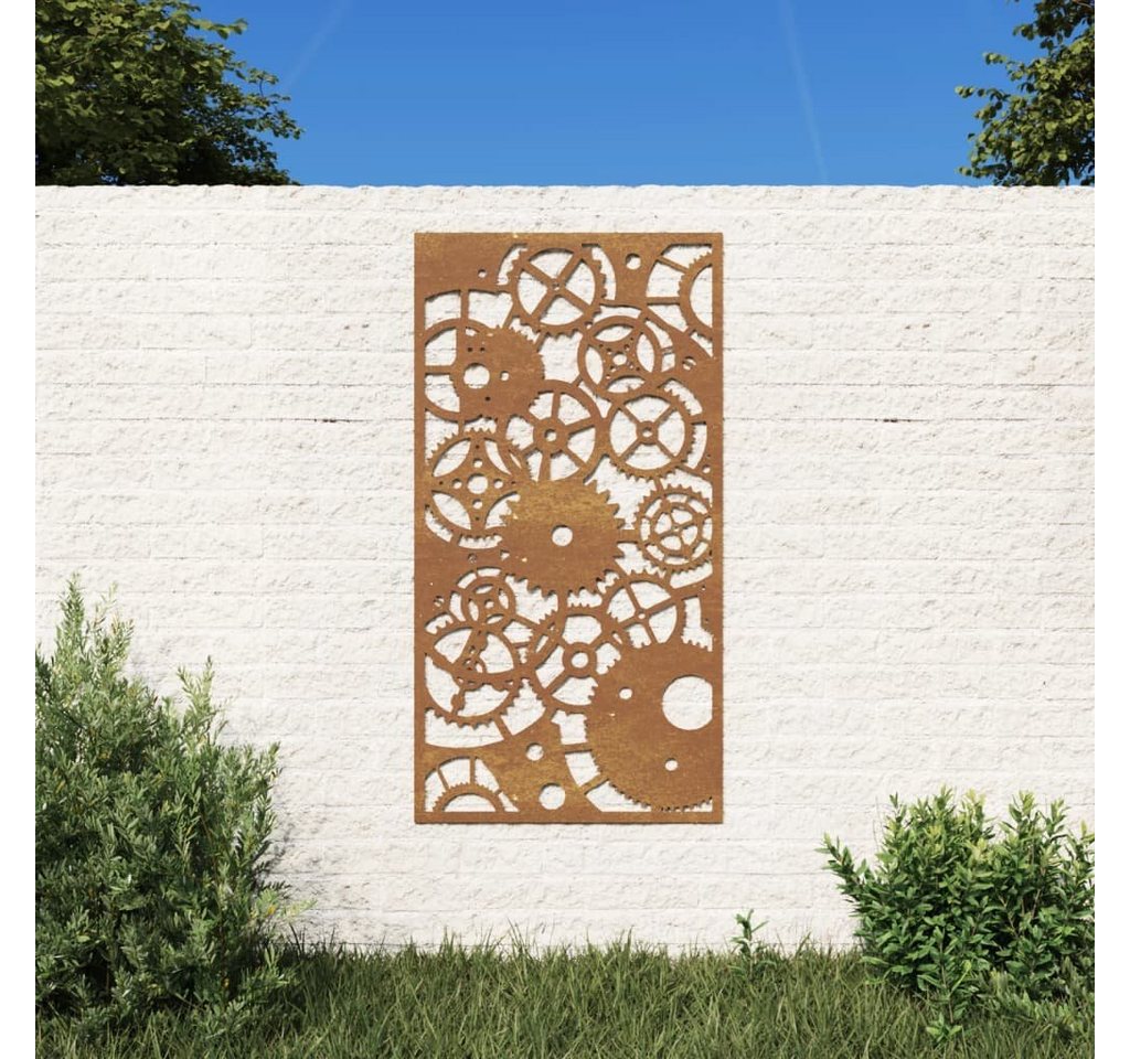 vidaXL Wandbild Garten-Wanddeko 105x55 cm Cortenstahl Zahnrad-Design von vidaXL