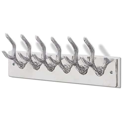 vidaXL Wandgarderobe Aluminium Silbern Garderobe Huthaken Geweih Hakenleiste vidaXL Wandgarderobe Aluminium Silbern Garderobe Huthaken Geweih Hakenleiste von vidaXL