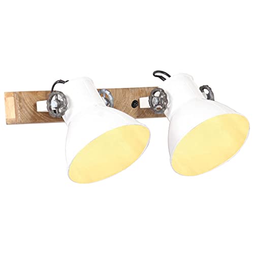 vidaXL Wandlampe Industriestil Wand Lampe Leuchte Wandleuchte Wohnzimmer Beleuchtung Industrielampe Wandbeleuchtung Weiß 45x25cm E27 von vidaXL