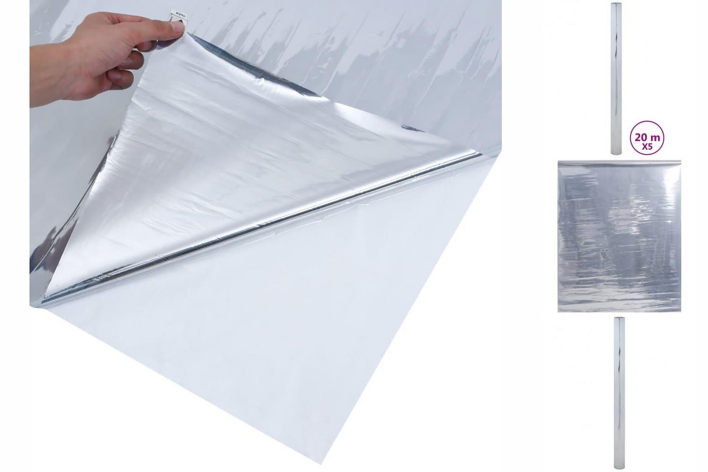 vidaXL Wandpaneel Sonnenschutzfolien 5 Stk Statisch Reflektierend Silbern PVC von vidaXL