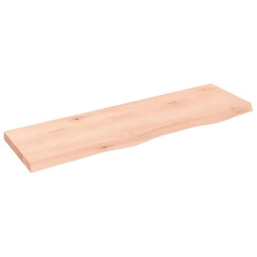 vidaXL Wandregal, Holzregal Regal Handgefertigt mit Baumkante, Wandboard Regalbrett Deko, Bücherregal Hängeregal, 100x30x(2-4) cm Massivholz Eiche Unbehandelt von vidaXL