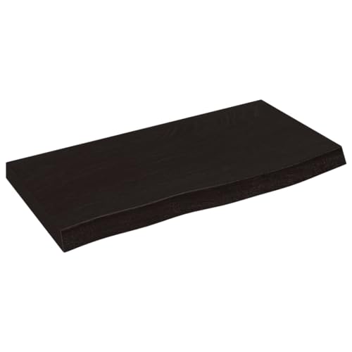 vidaXL Wandregal, Holzregal Regal Handgefertigt mit Baumkante, Wandboard Regalbrett Deko, Bücherregal Hängeregal, Dunkelbraun 60x30x(2-4) cm Massivholz Eiche Behandelt von vidaXL