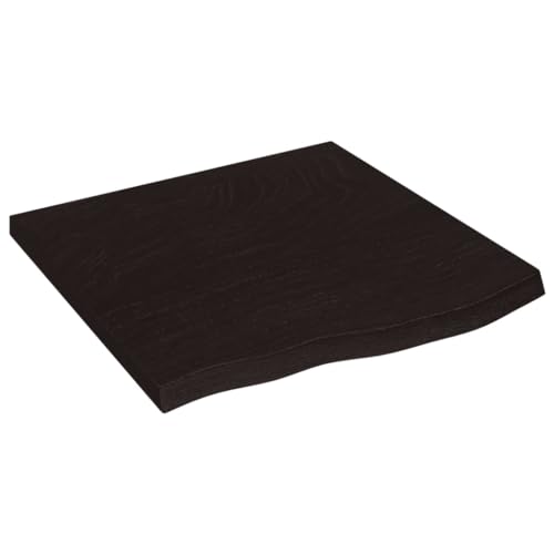 vidaXL Wandregal, Holzregal Regal Handgefertigt mit Baumkante, Wandboard Regalbrett Deko, Bücherregal Hängeregal, Dunkelbraun 60x60x(2-4) cm Massivholz Eiche Behandelt von vidaXL